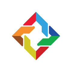 Unity in Motion Colorful Abstract Symbol