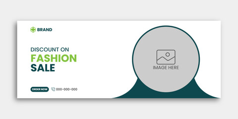 Fashion sale social media facebook cover design template fully editable.