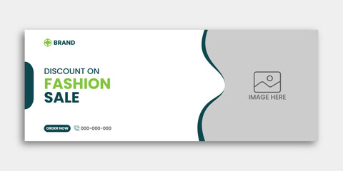 Fashion sale social media facebook cover design template fully editable.