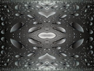 Kaleidoscope of heart-shaped drops