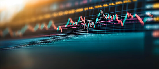 Minimalist stock chart with a slow upward rise, clean design