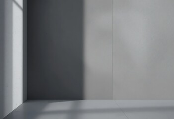 Fototapeta premium Minimalist Room Corner with Light and Shadow Play