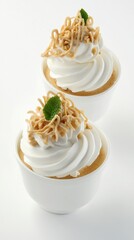 Whipped Cream Dessert Cups with Crunchy Topping - A Culinary Masterpiece