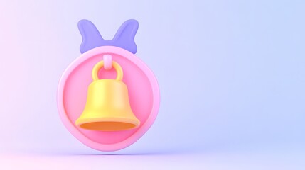 3D Percentage Discount Label with Bell for Marketing and Promotions