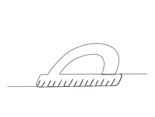 Continuous one line drawing of degrees scale protractor ruler for education concept. protactor ruler in single line draw illustration. Editable stroke.