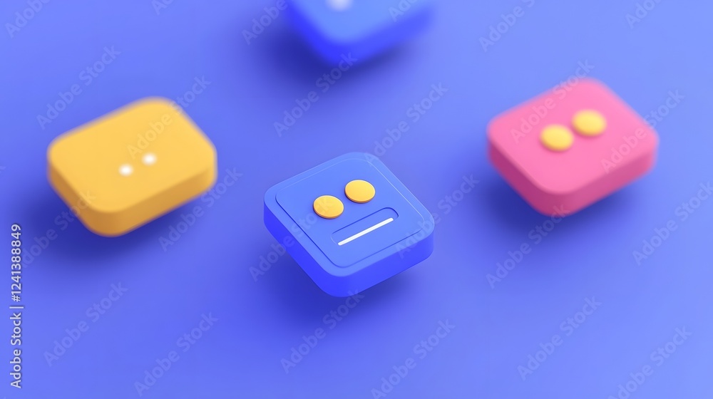 Poster speech bubble with chat symbols highlighting digital communication and customer service