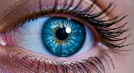 Fototapeta premium Stunning Close-Up of a Captivating Blue Eye