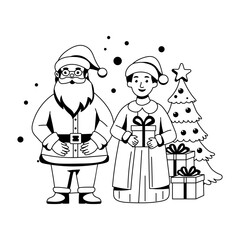 A glyph character illustration of santa wife 