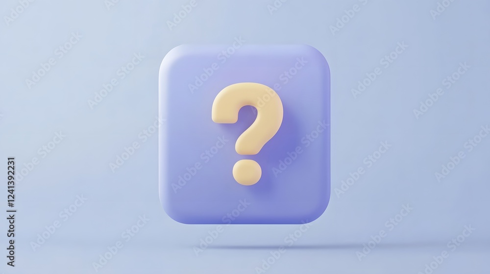 Poster colorful 3d speech bubble with question mark representing online customer support