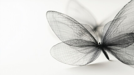 Highlighting the beauty of a butterfly net in close-up.