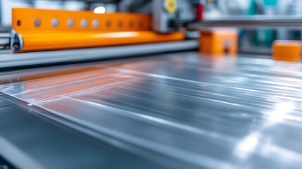 Industrial Extrusion Machines Producing Transparent Plastic Sheets in Real-time Manufacturing