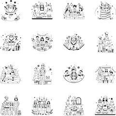Latest Pack of Christmas Day Glyph Illustrations 