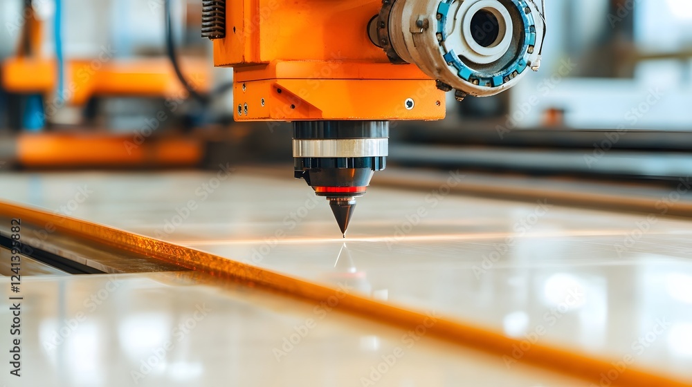 Poster automated laser-guided plastic sheet cutting in precise dimensions