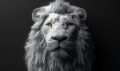 digital illustration of a white lion