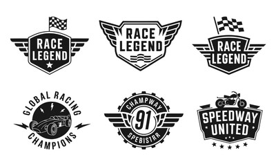 Obraz premium Race Legend T-Shirt Design - Bold Graphic Featuring Racing Emblems and Cars, Ideal for Motorsport Fans and Racing Enthusiasts Celebrating Speed and Victory!