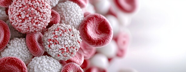 Illustrations of white blood cells fighting viruses and bacteria, highlighting an aggressive neutrophil attacking pathogenic bacteria, and vibrant cellular textures.