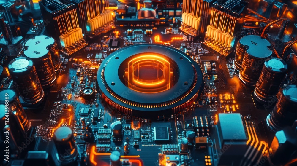 Poster circuit board is complicated toroidal inductor, the core is copper wire. in the inductor there are v