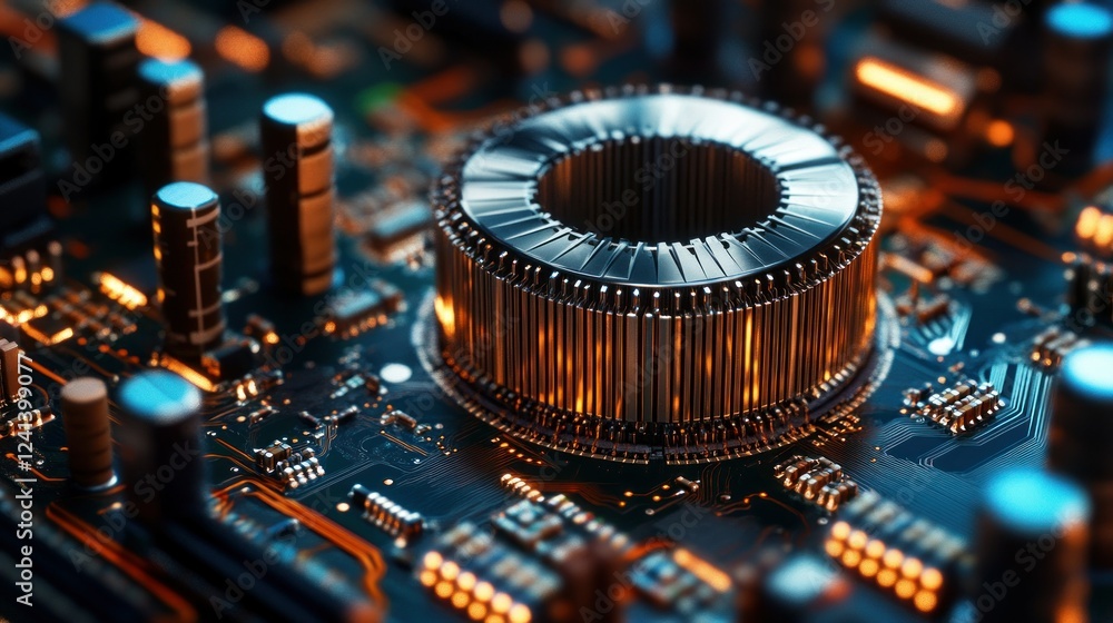 Poster circuit board is complicated toroidal inductor, the core is copper wire. in the inductor there are v