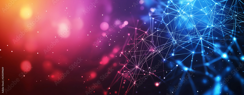 Aufkleber vibrant abstract background featuring glowing lines and digital data connections, creating sense of 