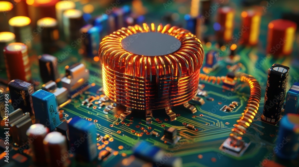 Aufkleber circuit board is complicated toroidal inductor, the core is copper wire. in the inductor there are v