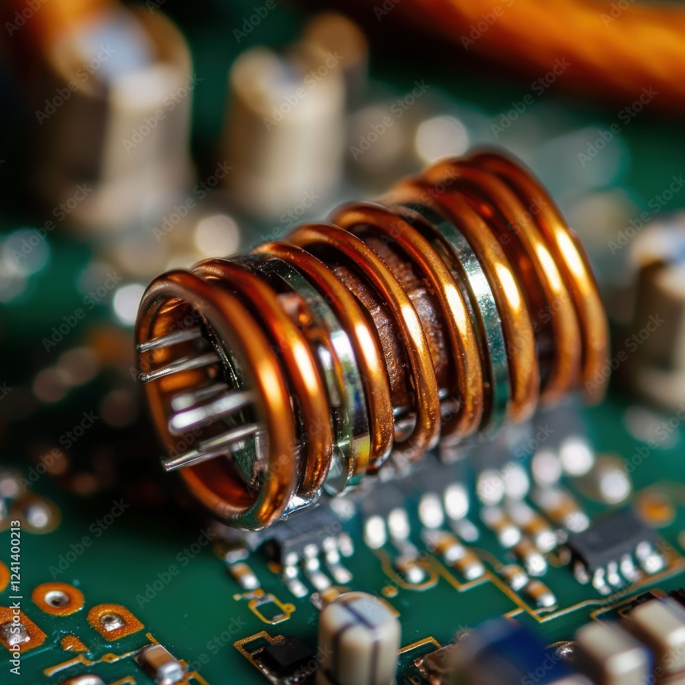 Poster circuit board is complicated toroidal inductor, the core is copper wire. in the inductor there are v