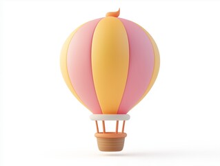 Obraz premium 3d Hot Air Balloon cartoon icon