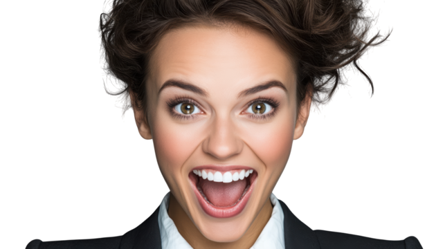 Portrait of a woman displaying contagious, genuine smile, radiating happiness and positive energy, full of joy cheerfulness, captivating view, expressing pure delight