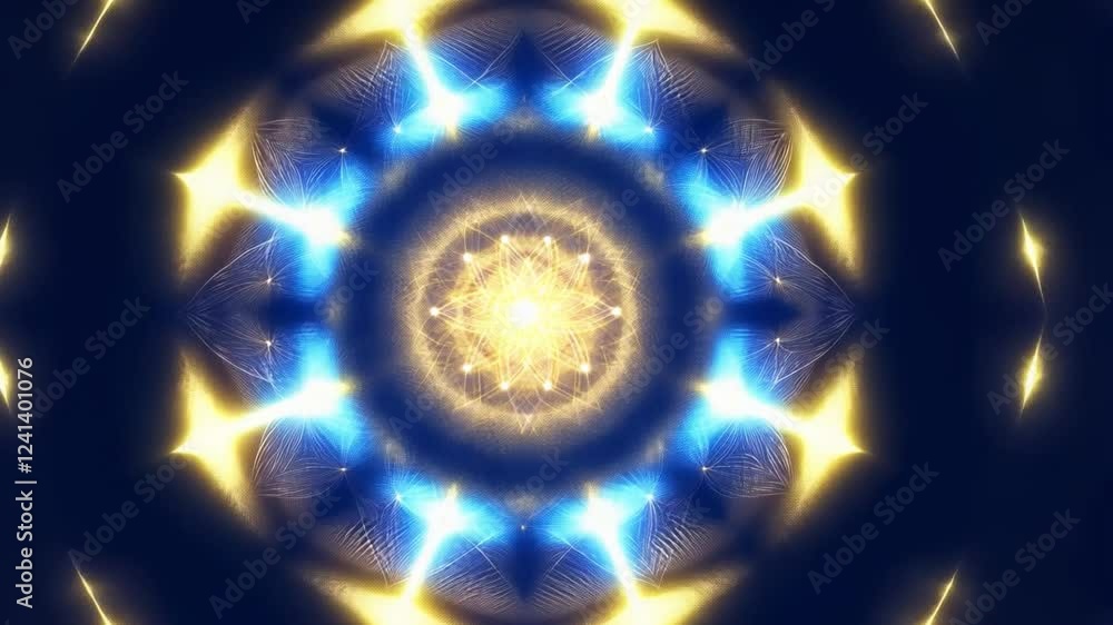 Poster colorful kaleidoscopic patterns evolving with smooth transitions and mesmerizing shapes at night