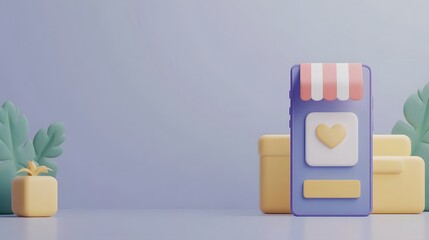 Smartphone Displaying Discount Promotion on Ecommerce App 3D