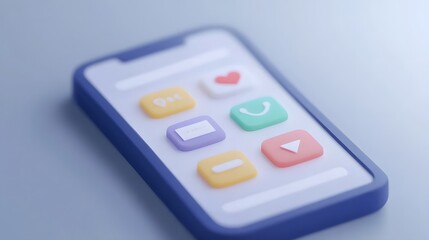 Smartphone Displaying E-Commerce Discount Promotion in 3D