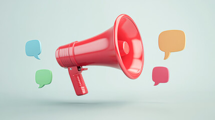 Engaging audiences digital art and communication strategy with megaphone