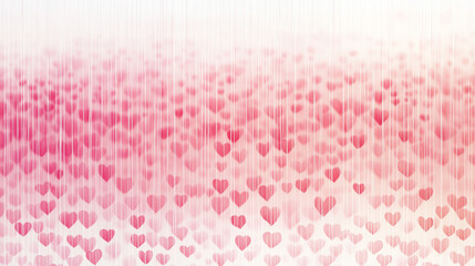 Pastel pink and red hearts forming a soft gradient pattern on white-5