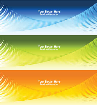 Vector abstract banner with 3 color vector illustration