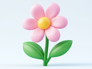 Fototapeta premium 3d Flower cartoon icon