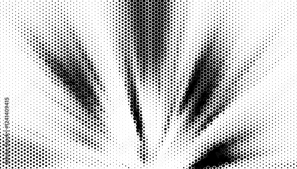 Poster black and white modern pattern with smooth light effect. hexagon shape for modern background and jer