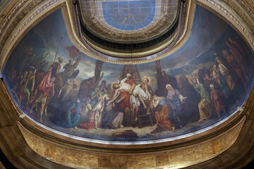 Saint Philippe du Roule church, Paris, France..The Descent from the cross, fresco by Theodore...