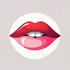Vibrant Artistic Illustration of Lips on a Soft Background