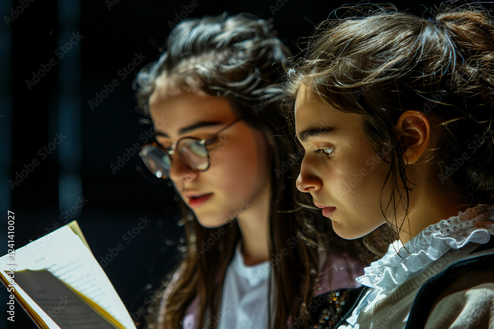 Poster actors preparing for performance generative ai design