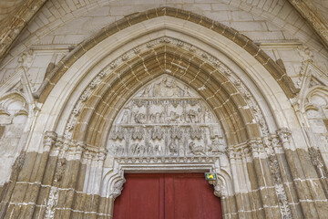 Saint Germain abbey church, Auxerre, Yonne, France. Door, vaults & tympanum