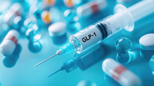Glp-1 injection for diabetes management medical setting healthcare content laboratory environment close-up view pharmaceutical concept