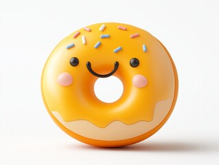 Fototapeta premium 3d Doughnut cartoon icon