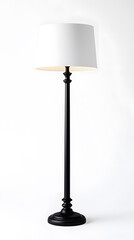Fototapeta premium Tall slender floor lamp isolated on a white background