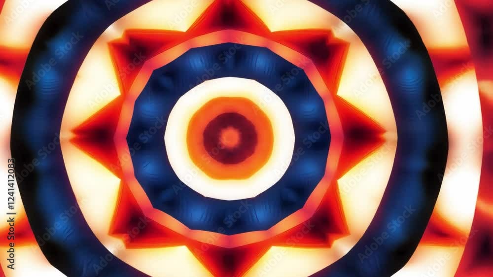 Poster kaleidoscopic patterns in vibrant colors create mesmerizing visual effects