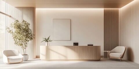 Fototapeta premium Modern Minimalist Office Reception Area Design