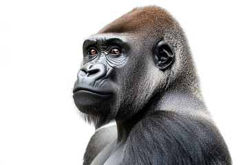 Obraz premium a Cross River Gorilla isolated on white background