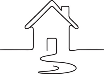 abstract one-line house painting