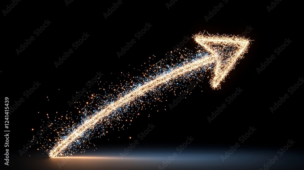 Poster a background with fast-moving blue light and arrows creates a dynamic digital effect