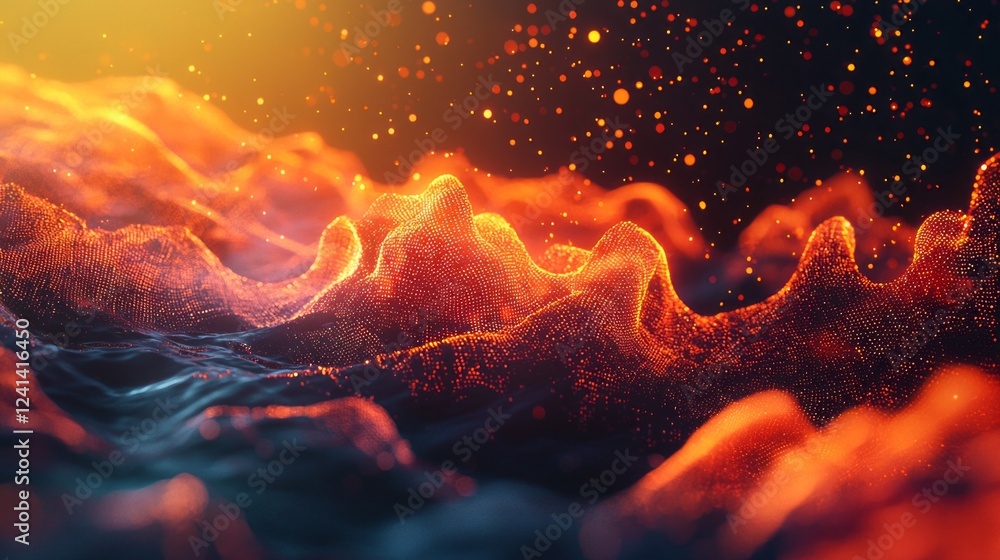 Aufkleber a stunning display of vibrant hues cascades like waves, creating an ethereal atmosphere. the glowing