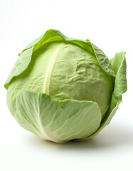 Fototapeta premium fresh green cabbage isolated on white