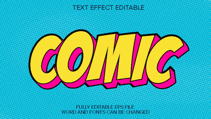 Obraz premium retro Comic text effect 3d style editable vector